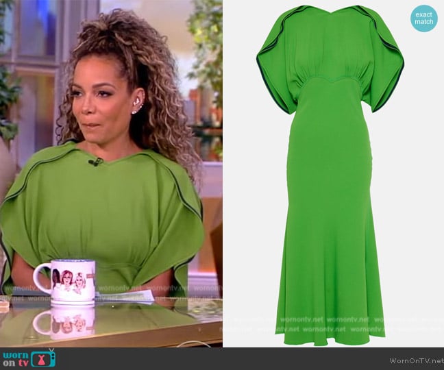 WornOnTV: Sunny’s green drape midi dress on The View | Sunny Hostin ...