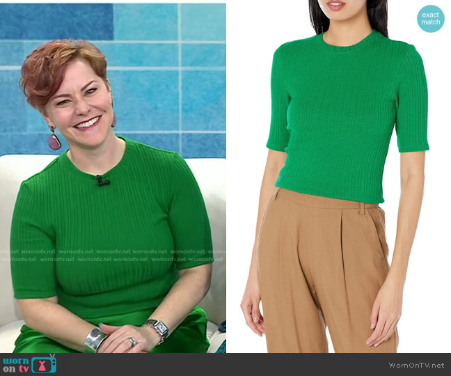 Vince Elbow Sleeve Crew Tee in Emerald worn by Dr. Jennifer Hartstein on Today