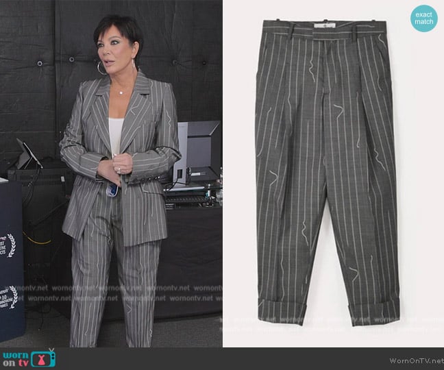 Vivienne Westwood Broken Pinstripe Pants worn by Kris Jenner (Kris Jenner) on The Kardashians