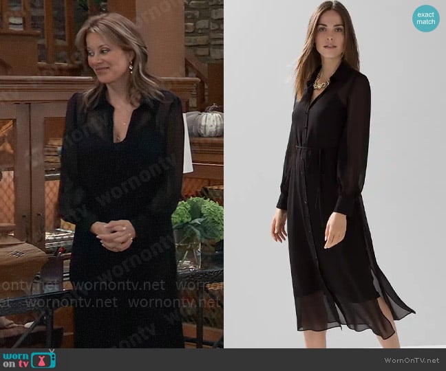 White House Black Market Black Shirt Dress worn by Alexis Davis (Nancy Lee Grahn) on General Hospital