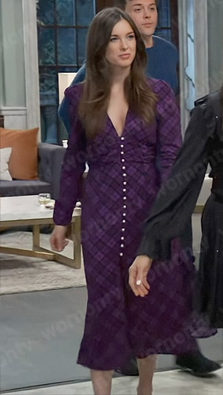 Willow's purple plaid dress on General Hospital