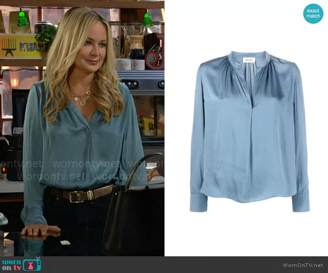 Zadig & Voltaire Tink Blouse worn by Sharon Newman (Sharon Case) on The Young and the Restless