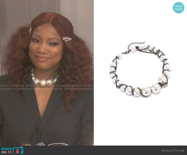 Zara Pearl Rhinestone Necklace worn by Garcelle Beauvais on The Real Housewives of Beverly Hills