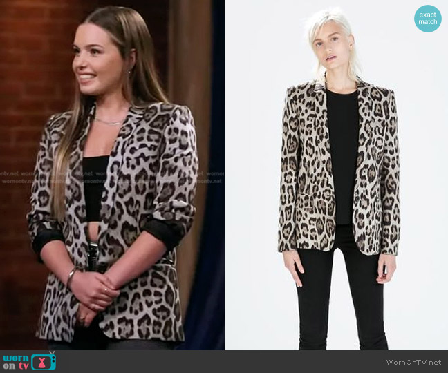 Zara Leopard Print Blazer worn by Claudia B. on The Voice