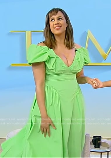 Zawe Ashton’s green dress on Tamron Hall Show