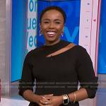 Zinhle’s black cutout ribbed dress on NBC News Daily