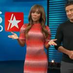 Zuri’s red ombre stripe knit dress on Access Hollywood