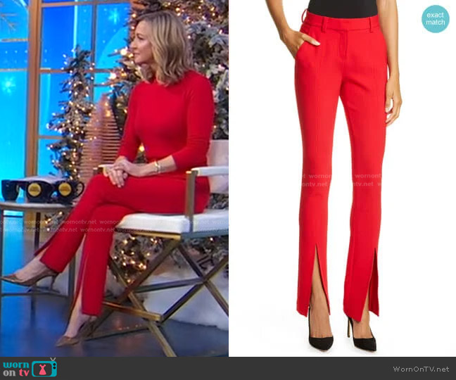 WornOnTV: Lara’s red slit pants on Good Morning America | Lara Spencer ...