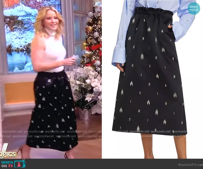 WornOnTV: Sara’s black embellished skirt on The View | Sara Haines ...