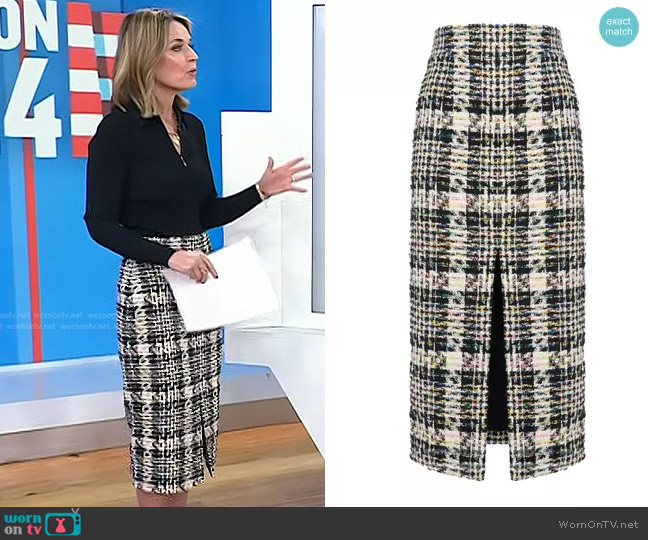 Alexander McQueen Tweed Pencil Skirt worn by Savannah Guthrie on Today