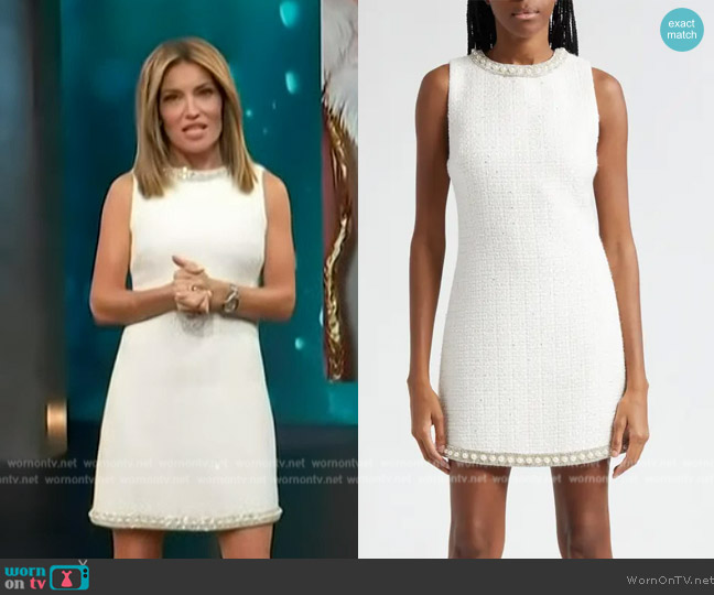 WornOnTV: Kit’s white tweed mini dress on Access Hollywood | Kit Hoover ...