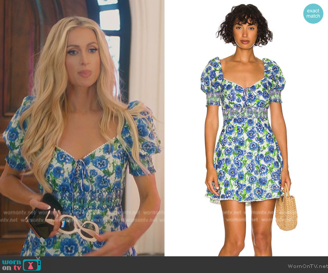 Alice + Olivia Crawford Mini Dress worn by Paris Hilton on Paris in Love