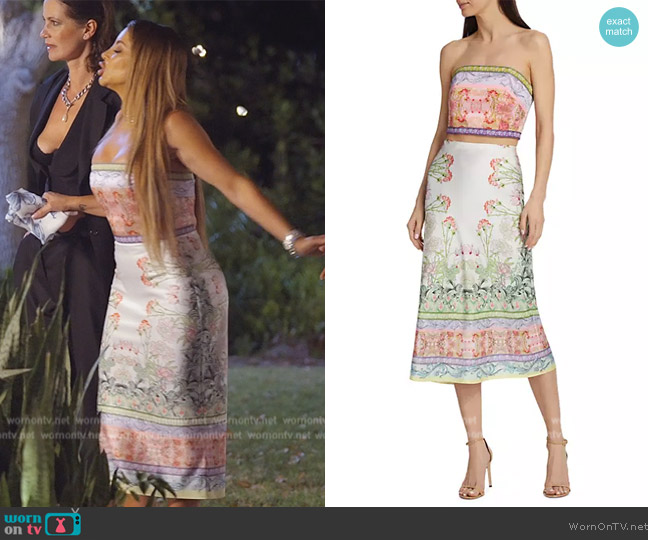 Alice + Olivia Ceresi Bandeau Crop Top worn by Larsa Pippen (Larsa Pippen) on The Real Housewives of Miami