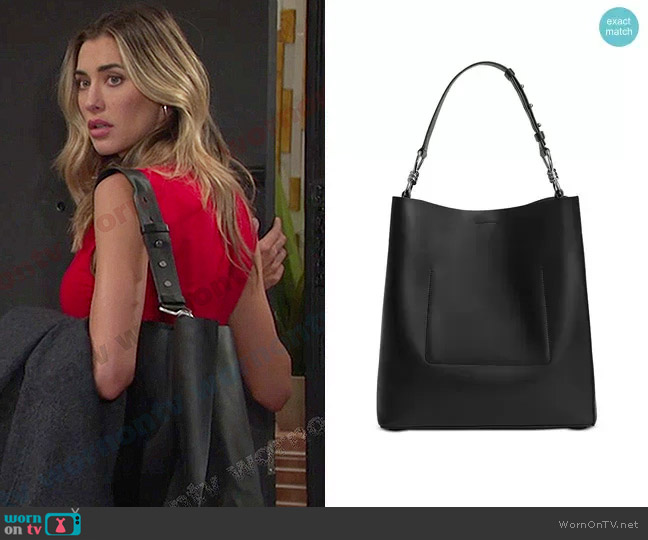 All Saints Captain Large Leather Tote worn by Sloan Peterson (Jessica Serfaty) on Days of our Lives