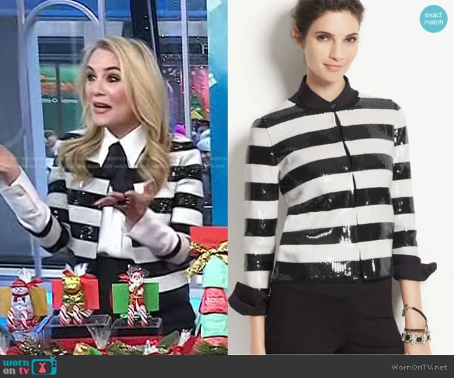 Ann Taylor  Stripe Sequin Blazer Jacket worn by Chassie Post on Today