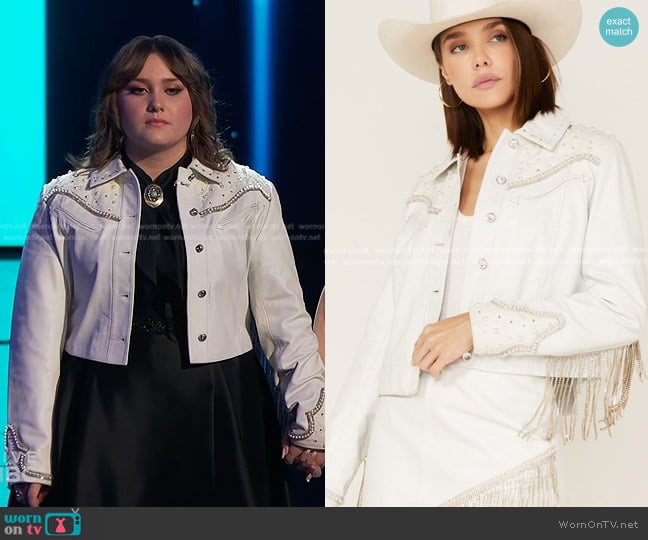 Boot Barn x Double D Rhinestone Fringe Bridal Jacket worn by Ruby Leigh on The Voice