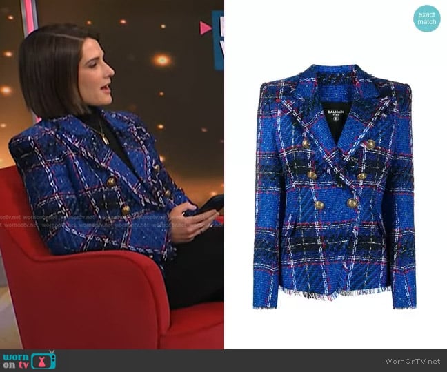 Balmain Tweed Double-breasted Blazer worn by Daryn Carp on NBC News Daily