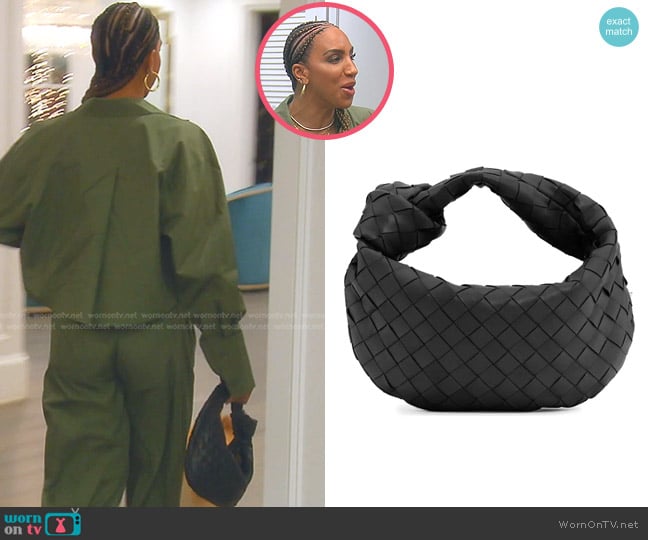 Bottega Veneta Mini Jodie Leather Hobo worn by Annemarie Wiley on The Real Housewives of Beverly Hills