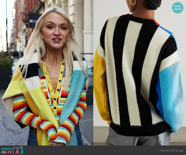 Christopher John Rogers Oversized Striped Brushed Wool Sweater worn by Zanna Roberts Rassi on Today