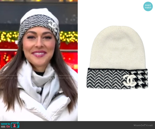 Chanel Cashmere Beanie worn by Erielle Reshef on Good Morning America