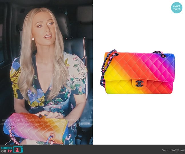 Chanel Cruise Collection Flap Bag in Rainbow worn by Paris Hilton on Paris in Love