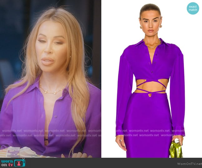 Christopher Esber Cropped Tie Shirt worn by Lisa Hochstein (Lisa Hochstein) on The Real Housewives of Miami