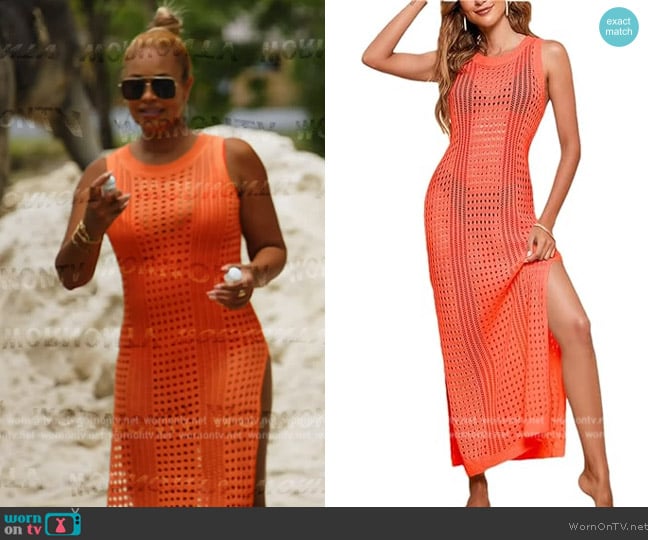  Crochet Knit Coverup worn by  on The Real Housewives Ultimate Girls Trip