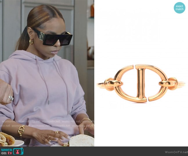 Dior Metal CD Cuff Gold worn by Candiace Dillard Bassett on The Real Housewives of Potomac