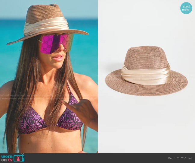 Eugenia Kim Lillian Hat in Fawn worn by Angie Katsanevas on The Real Housewives of Salt Lake City