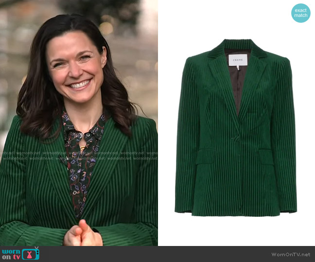 WornOnTV: Maggie Rulli’s green velvet blazer and floral dress on Good ...