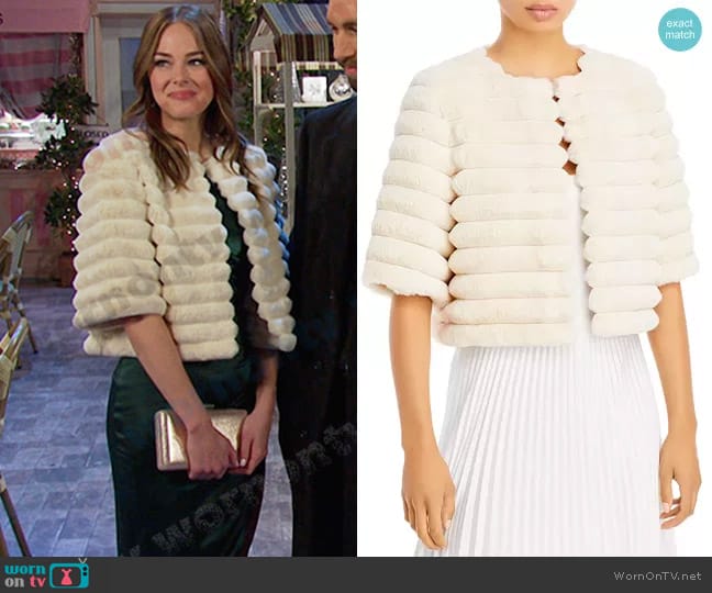 Bcbgmaxazria Faux Fur Shrug worn by Stephanie Johnson (Abigail Klein) on Days of our Lives