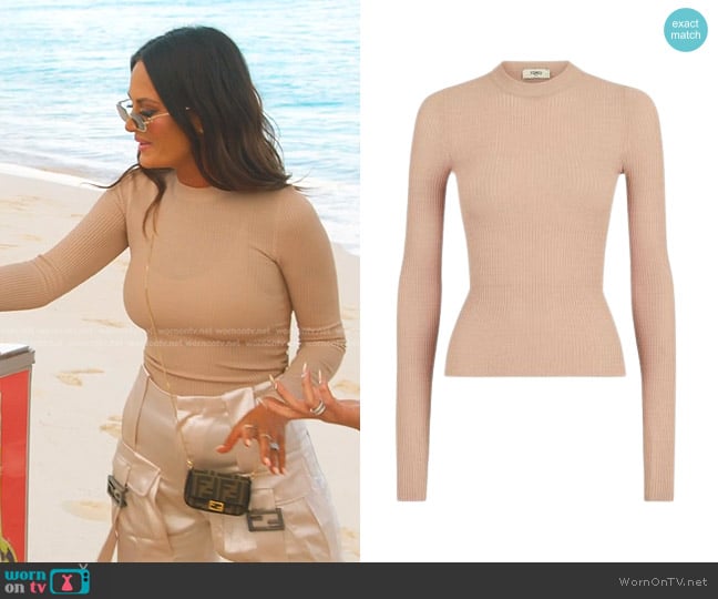 Fendi Fitted Crewneck Sweater worn by Lisa Barlow on The Real Housewives of Salt Lake City