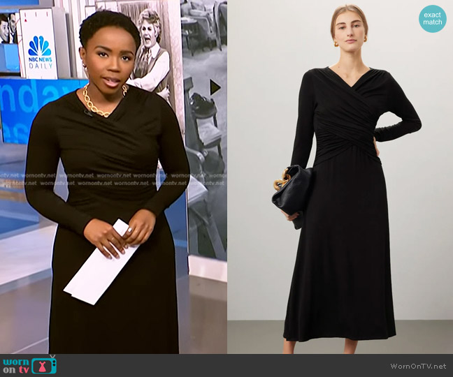 Fifteen Twenty Cross Front Midi Dress worn by Zinhle Essamuah on NBC News Daily