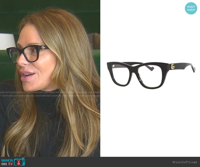 Gucci Transparent Black Cat-Eye Eyeglasses worn by Dorit Kemsley on The Real Housewives of Beverly Hills