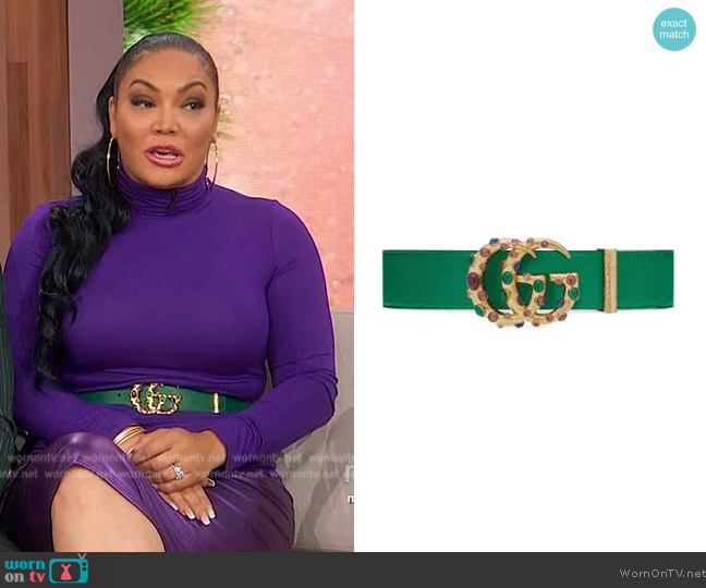 Gucci Embellished GG buckle belt worn by Egypt Sherrod on Sherri