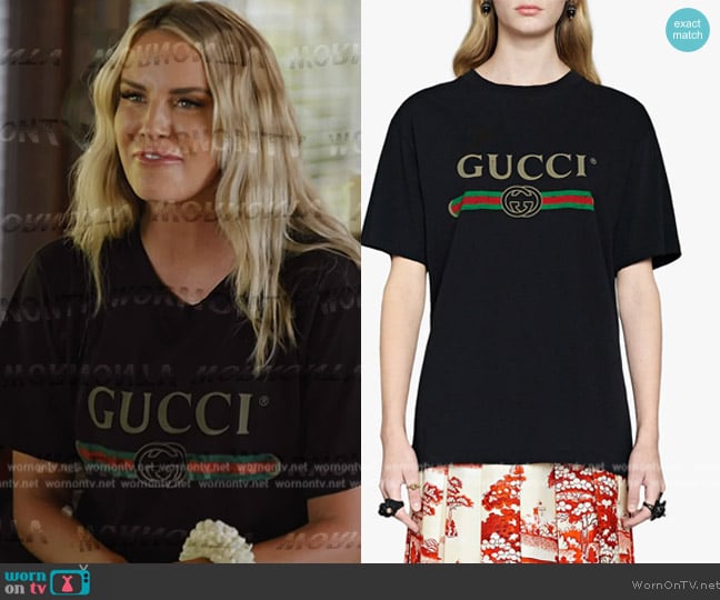 Gucci Oversized logo T-shirt worn by Whitney Rose on The Real Housewives Ultimate Girls Trip