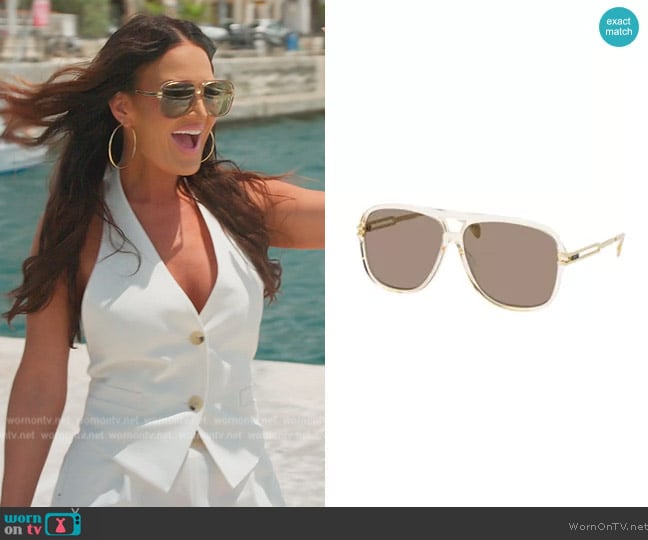 Gucci Transparent Pilot-Frame Sunglasses worn by Lisa Barlow on The Real Housewives of Salt Lake City