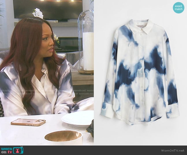 H&M Shirt with a Sheen in white worn by Garcelle Beauvais on The Real Housewives of Beverly Hills