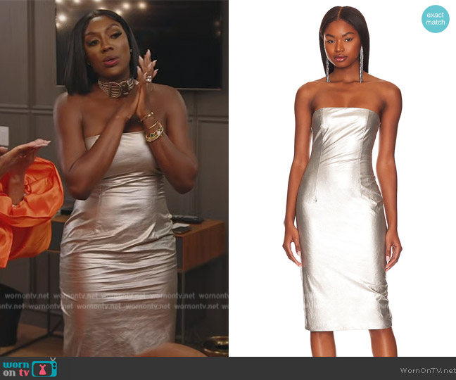 H:ours Gloria Midi Dress worn by Wendy Osefo on The Real Housewives of Potomac