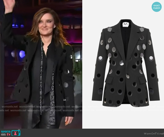 Ila Official Blazer with Hand-Stitched Sequins worn by Brandy Clark on The Kelly Clarkson Show