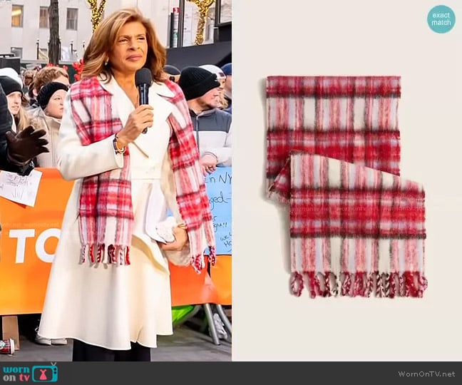 J. Crew Plaid Scarf in textured wool worn by Hoda Kotb on Today