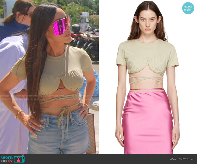 Jacquemus Le T-Shirt Baci Cropped Top worn by Angie Katsanevas on The Real Housewives of Salt Lake City