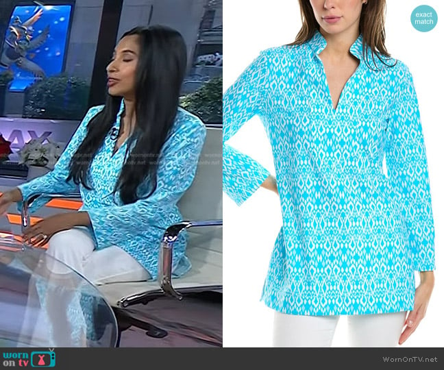 Jude Connally Tunic in Blue worn by Dr. Roshini Raj on Today