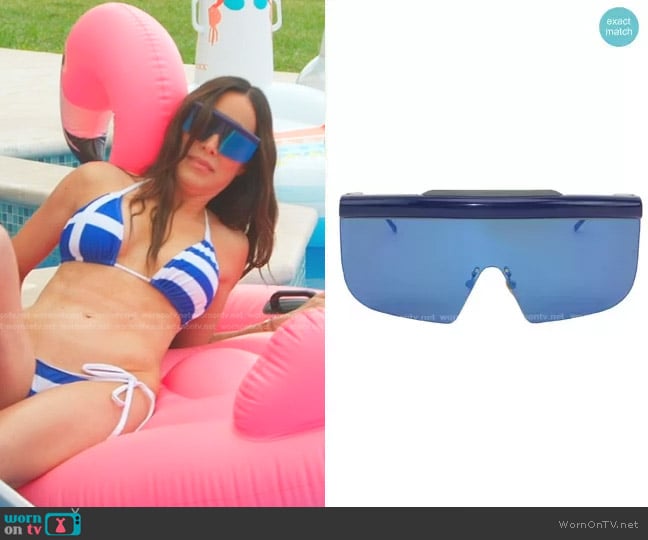 Jacques Marie Mage Connie Space Age Sunglasses worn by Angie Katsanevas on The Real Housewives of Salt Lake City