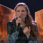 Jacquie Roar’s embellished leather blazer and boots on The Voice