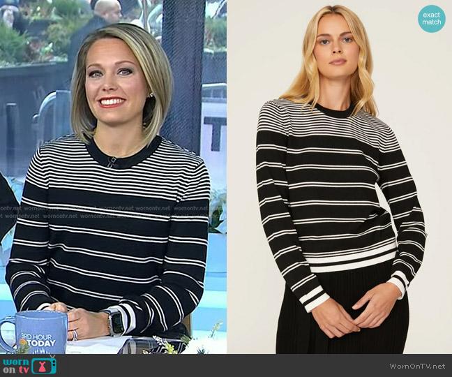 Jason Wu Collective Black Striped Sweater worn by Dylan Dreyer on Today