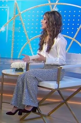 Jenna Guarneri’s embellished tweed pants on Good Morning America