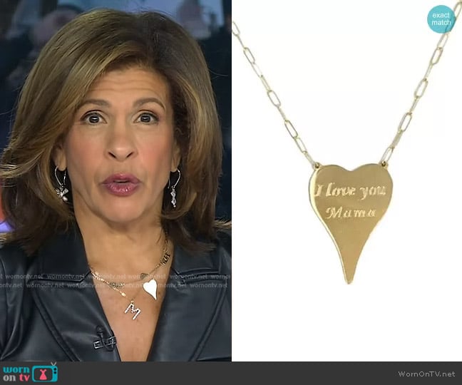 Jennifer Miller Heart Necklace worn by Hoda Kotb on Today