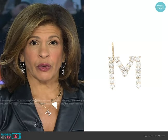 Jennifer Miller M Letter Charm worn by Hoda Kotb on Today