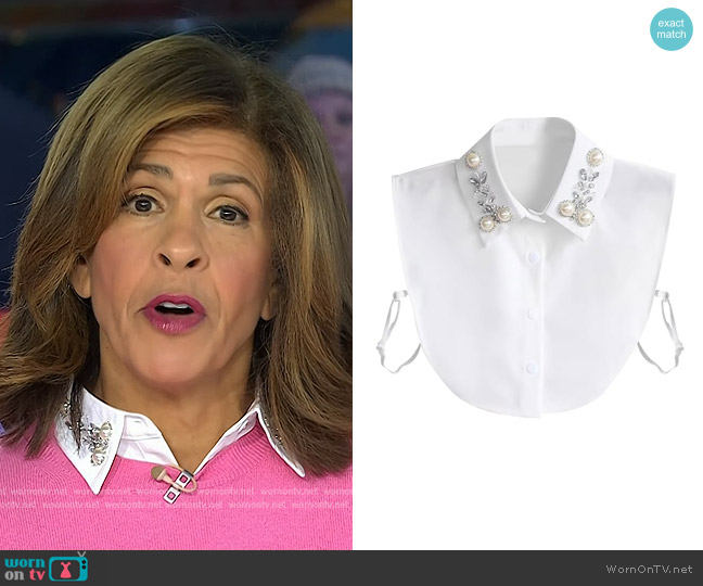 Joyci at Amazon Pearl Rhinestone Detachable Dickey Collar worn by Hoda Kotb on Today